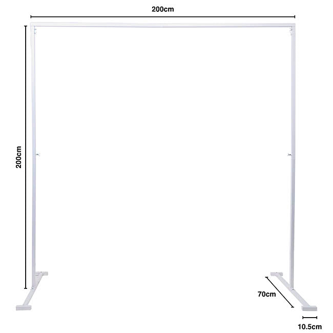 Backdrop Standing Frame Only White (2mx2mH)