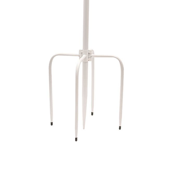 Metal Shepherd's Hook Stand Double White (180cmH)