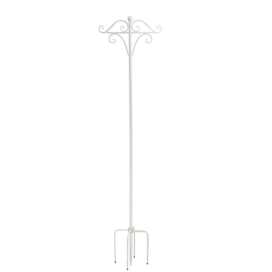 Outdoor Metal Shepherd's Hook Stand Double White (160cmH)