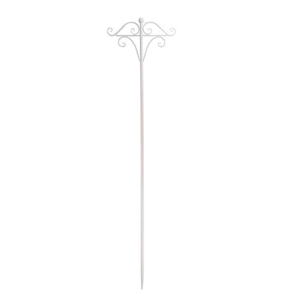 Outdoor Metal Shepherd's Hook Stand Double White (160cmH)