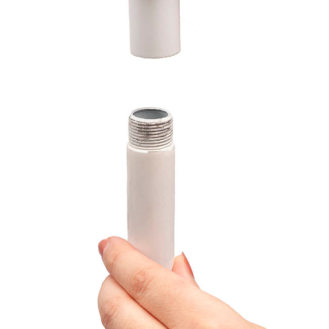 Outdoor Metal Shepherd's Hook Stand Double White (160cmH)