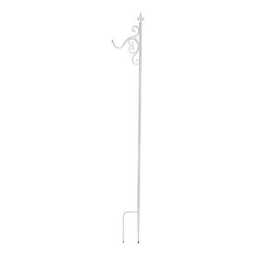 Outdoor Metal Shepherd's Hook Tall Single Stand White (2mH)