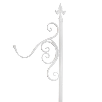 Outdoor Metal Shepherd's Hook Tall Single Stand White (2mH)