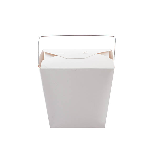 Food Pail Wire Handle 900gm Takeaway White (89x69x110mmH)