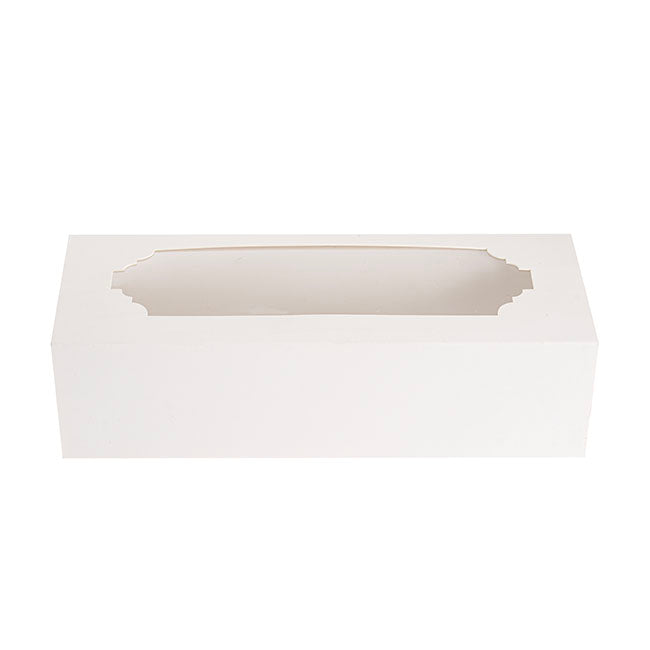 Macaron Sliding Window Box 6 White Pack 10 (185x65x50Hmm)