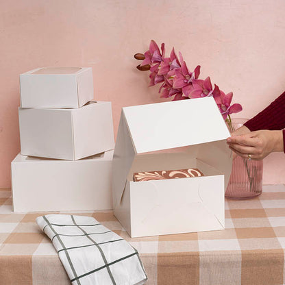 Cake Pastry Window Box 12" Square White Pk2 (30x30x15cmH)