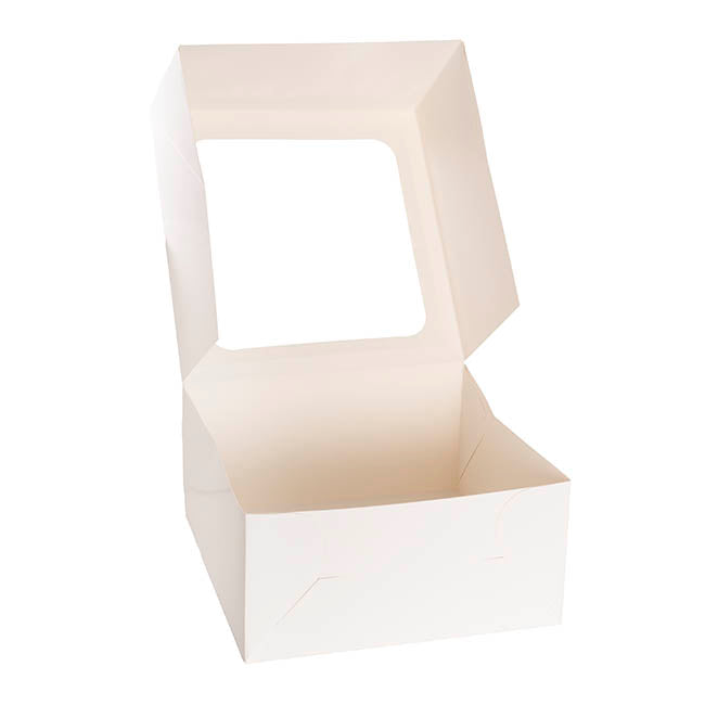 Cake Pastry Window Box 12" Square White Pk2 (30x30x15cmH)