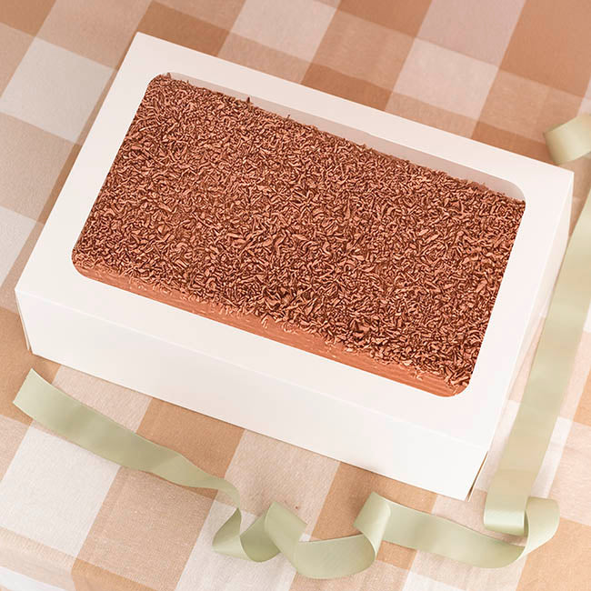 Cake Pastry Window Box Rectangle White Pk2 (45.5x30.5x15cmH)