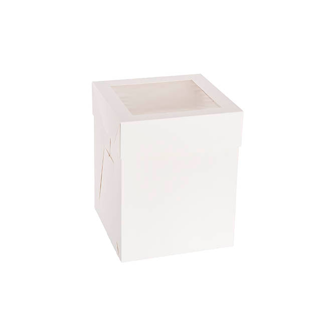 Cake Pastry Window Box Tall 8" Square White (20x20x25cmH)