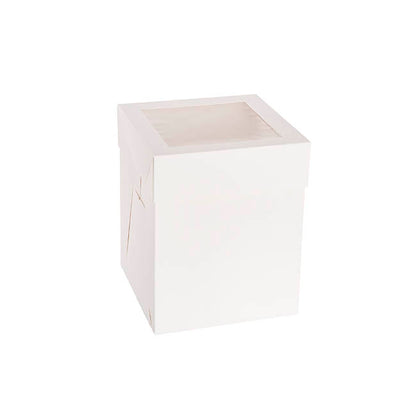 Cake Pastry Window Box Tall 8" Square White (20x20x25cmH)