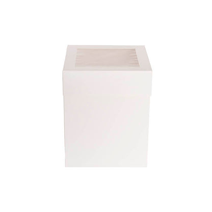Cake Pastry Window Box Tall 8" Square White (20x20x25cmH)