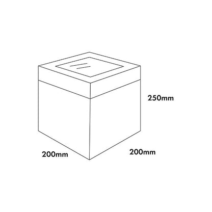 Cake Pastry Window Box Tall 8" Square White (20x20x25cmH)