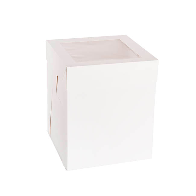 Cake Pastry Window Box Tall 10" Square White (25x25x30cmH)