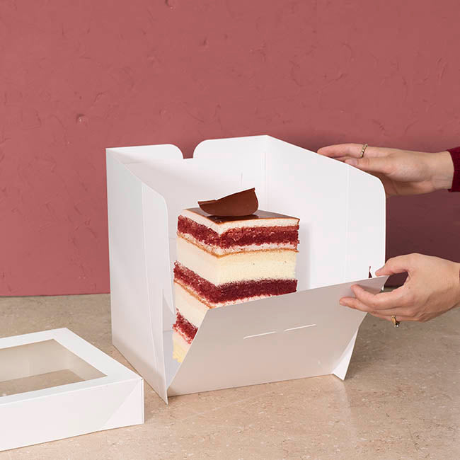 Cake Pastry Window Box Tall 10" Square White (25x25x30cmH)