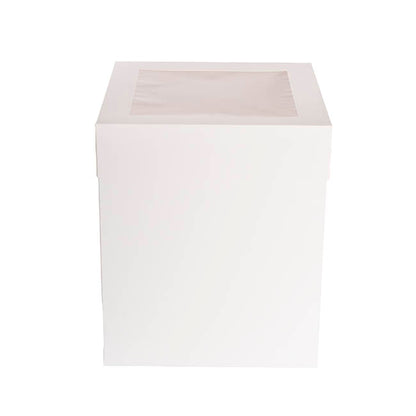 Cake Pastry Window Box Tall 10" Square White (25x25x30cmH)