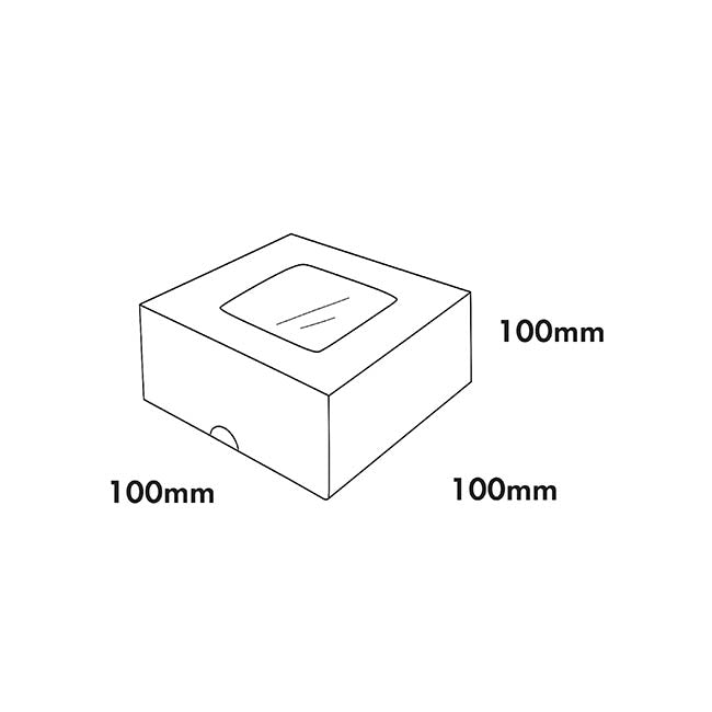 Cupcake Single Pastry Window Box White Pack 6 (10x10x10cmH)