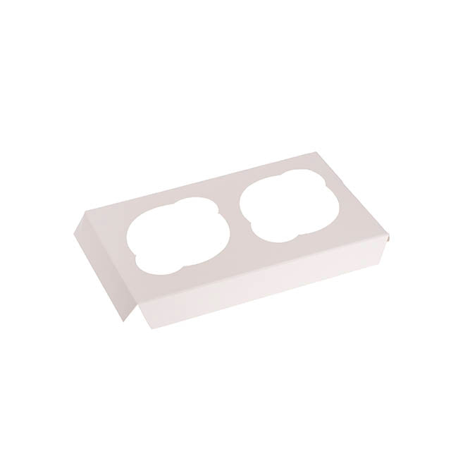 Cupcake Double Pastry Window Box White Pack 6(17.5x10x10cmH)