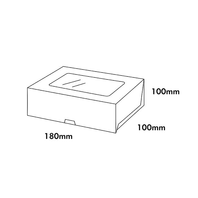 Cupcake Double Pastry Window Box White Pack 6(17.5x10x10cmH)