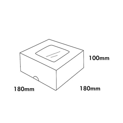 Cupcake 4 Pastry Window Box White Pack 6 (18x18x10cmH)