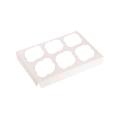 Cupcake Half Dozen Pastry Window Box White Pk4 (24x16x10cmH)