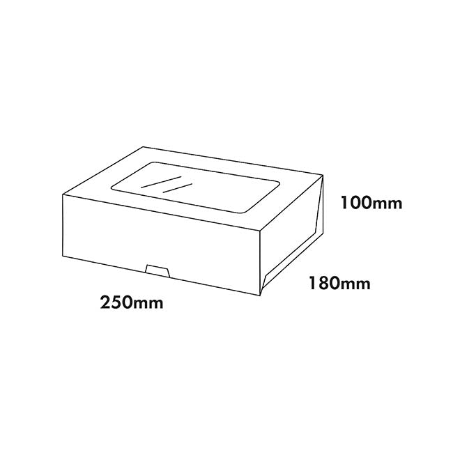 Cupcake Half Dozen Pastry Window Box White Pk4 (24x16x10cmH)