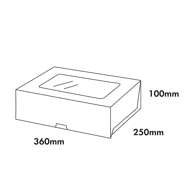 Cupcake Dozen Pastry Window Box White Pack 2 (36x25x10cmH)