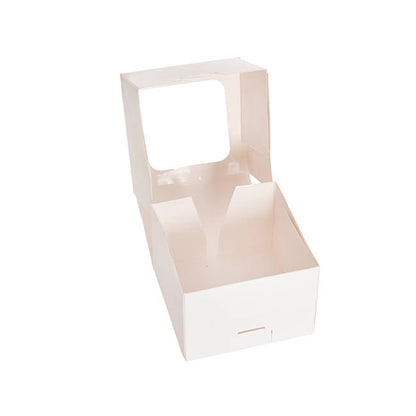 Donut Cookie Single Window Box White Pack 6 (10x10x7cmH)