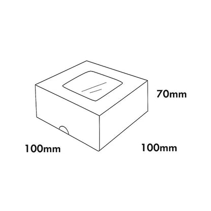 Donut Cookie Single Window Box White Pack 6 (10x10x7cmH)