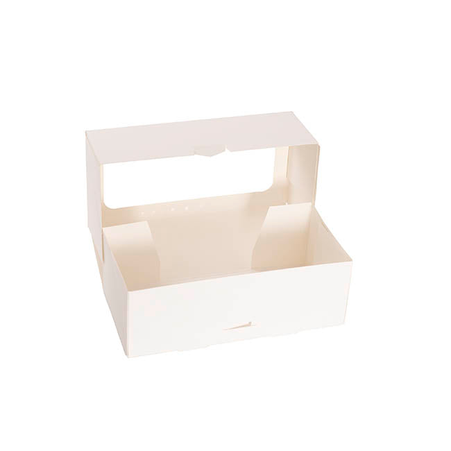Donut Cookie Double Window Box White Pack 6 (20x10x7cmH)