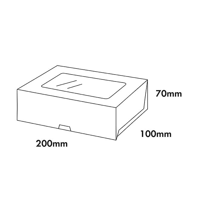 Donut Cookie Double Window Box White Pack 6 (20x10x7cmH)