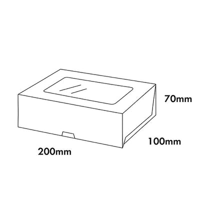 Donut Cookie Double Window Box White Pack 6 (20x10x7cmH)