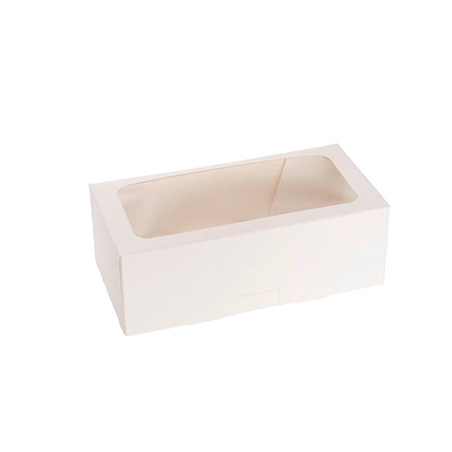 Donut Cookie Double Window Box White Pack 6 (20x10x7cmH)