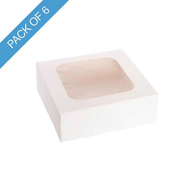 Donut Cookie 4 Window Box White Pack 6 (20x20x7Hcm)