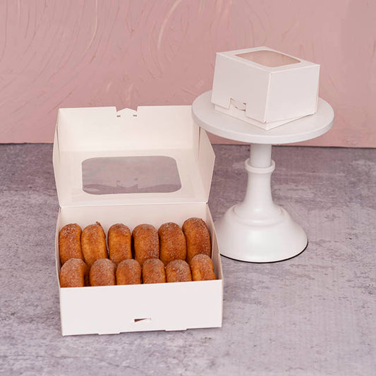 Donut Cookie 4 Window Box White Pack 6 (20x20x7cmH)
