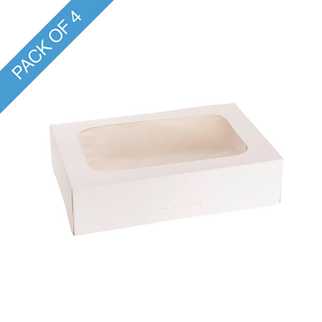 Donut Cookie Half Dozen Window Box White Pk4 (28x18.5x7Hcm)