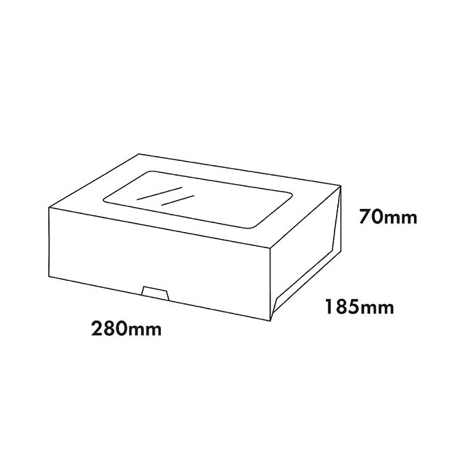 Donut Cookie Half Dozen Window Box White Pk4 (28x18.5x7cmH)