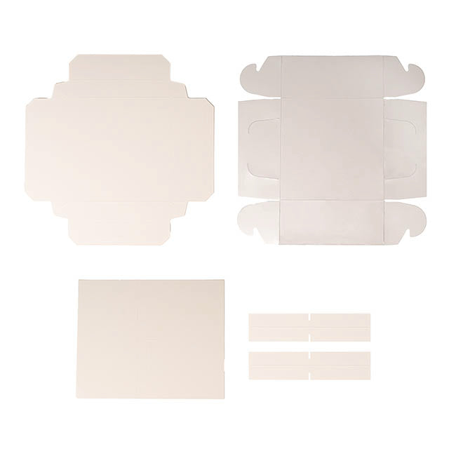 Muffin Cupcake Box 4 w/ Clear Lid White Pk4 (17.5x17.5x7cmH)