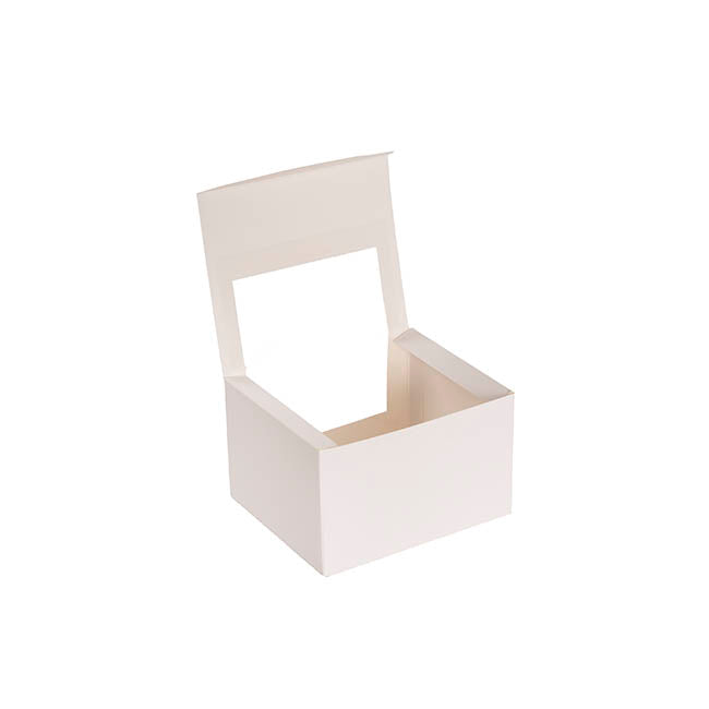 Pastry Dessert Treat Window Box 5" White Pk6 (13x11x8cmH)