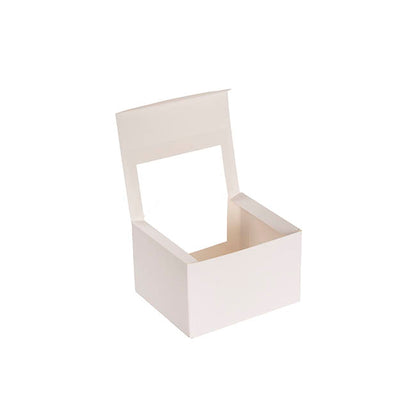 Pastry Dessert Treat Window Box 5" White Pk6 (13x11x8cmH)