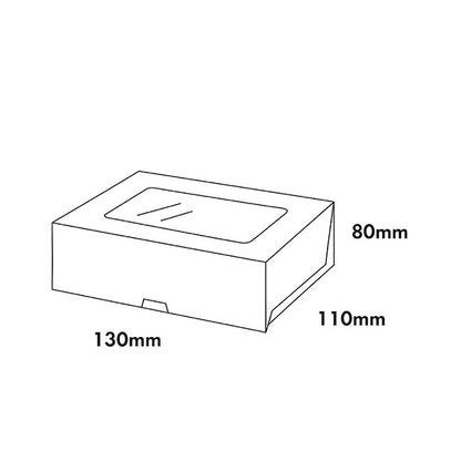Pastry Dessert Treat Window Box 5" White Pk6 (13x11x8cmH)