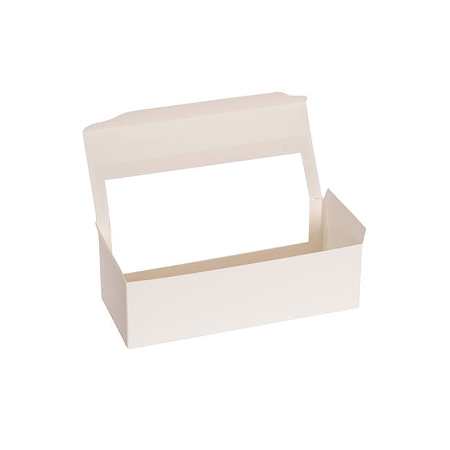 Pastry Dessert Treat Window Box 10" White Pk6 (26x11x8cmH)