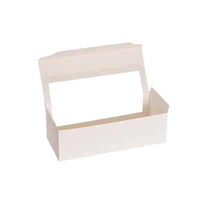 Pastry Dessert Treat Window Box 10" White Pk6 (26x11x8cmH)