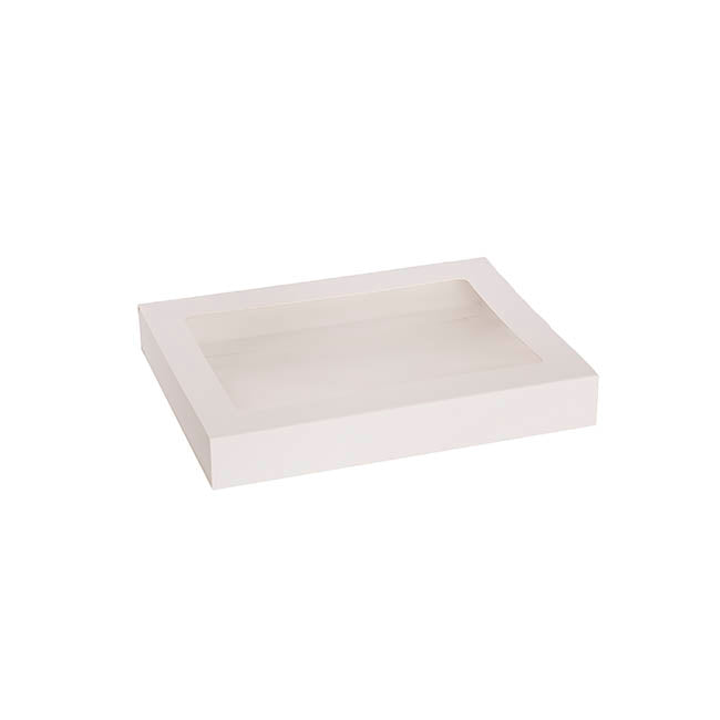 Pastry Slice Dessert Window Box Long White Pk6 (20x15x3cmH)