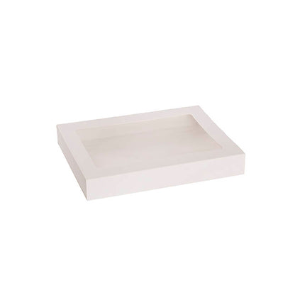 Pastry Slice Dessert Window Box Long White Pk6 (20x15x3cmH)