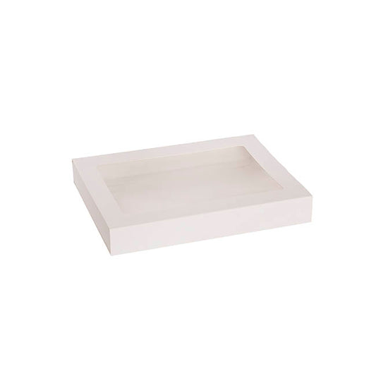 Pastry Slice Dessert Window Box Long White Pk6 (20x15x3cmH)