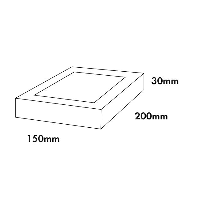 Pastry Slice Dessert Window Box Long White Pk6 (20x15x3cmH)