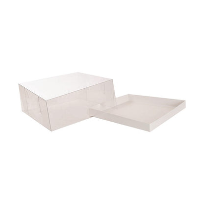 Cake Pastry Dessert Box Clear Lid White Pk4 (26x26x11Hcm)