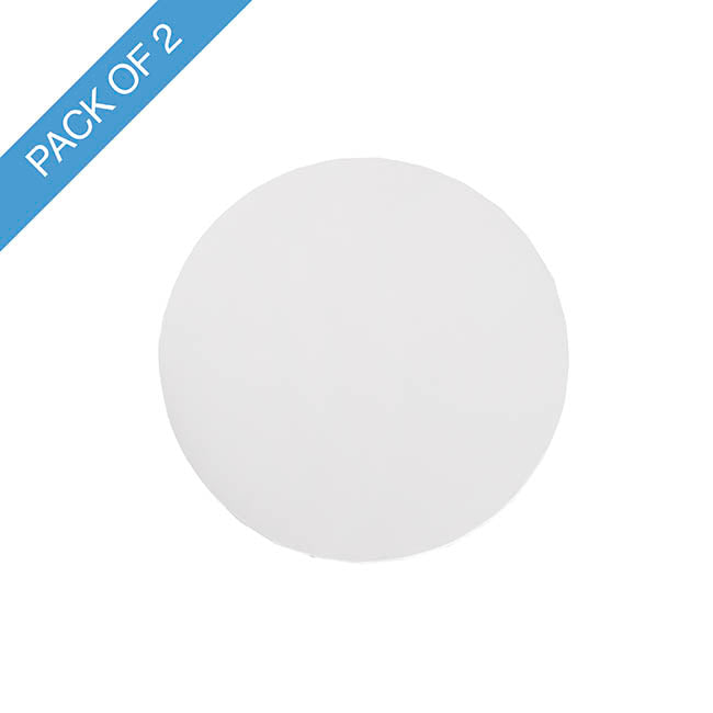 Cake Board Wrapped Card 10" Round White Pack 2 (25x1.2Hcm)