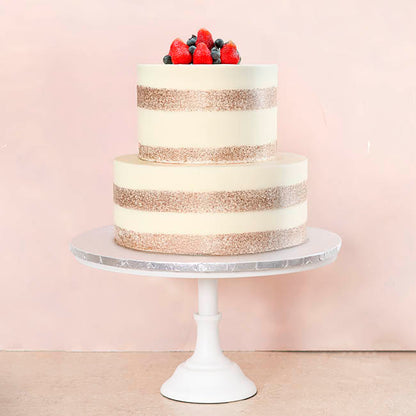 Cake Board Wrapped Card 16" Round Silver Pack 2 (40x1.2cmH)