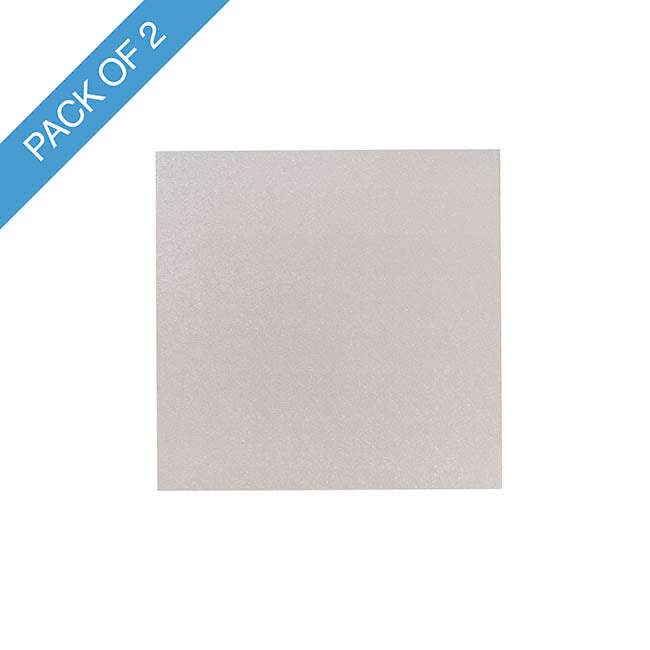 Cake Board Wrapped Card  8" Square Silver Pk2 (20x20x1Hcm)
